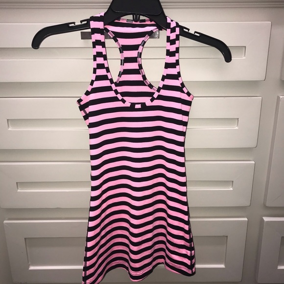 Lululemon Cool Racerback Sea Stripe Pink Shell 2 - Picture 6 of 8